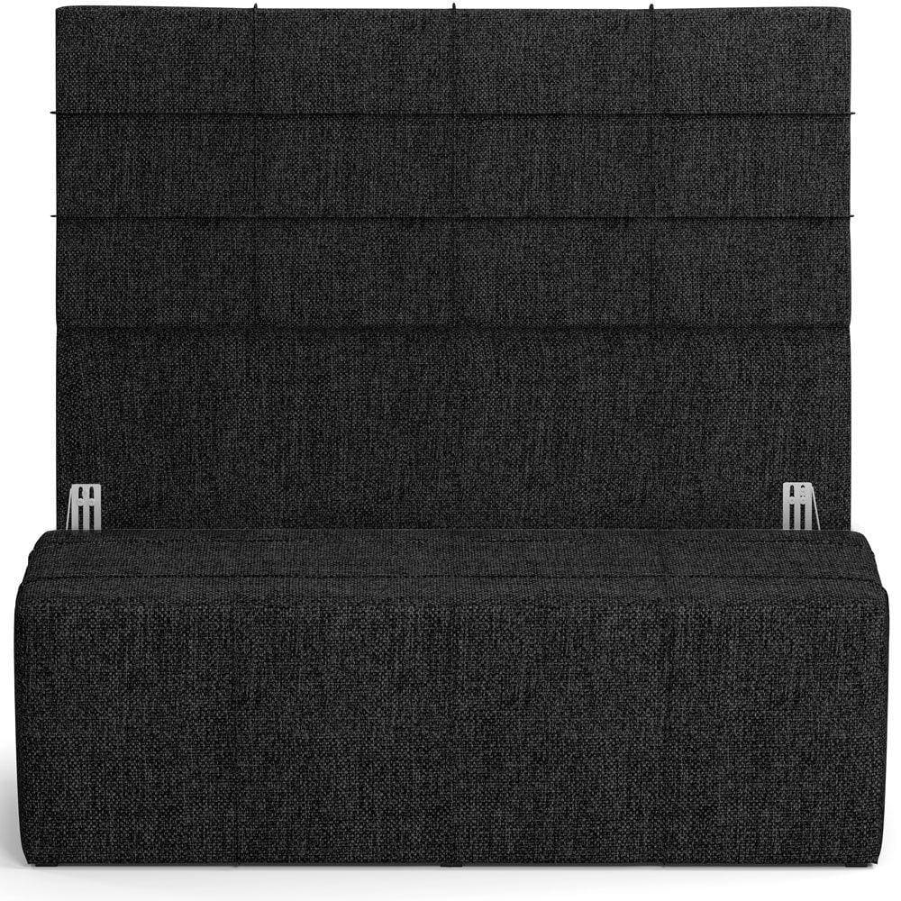 Kit Cabeceira Cama Box King 195cm com Calçadeira Roma W01 Linho Chumbo- Lyam