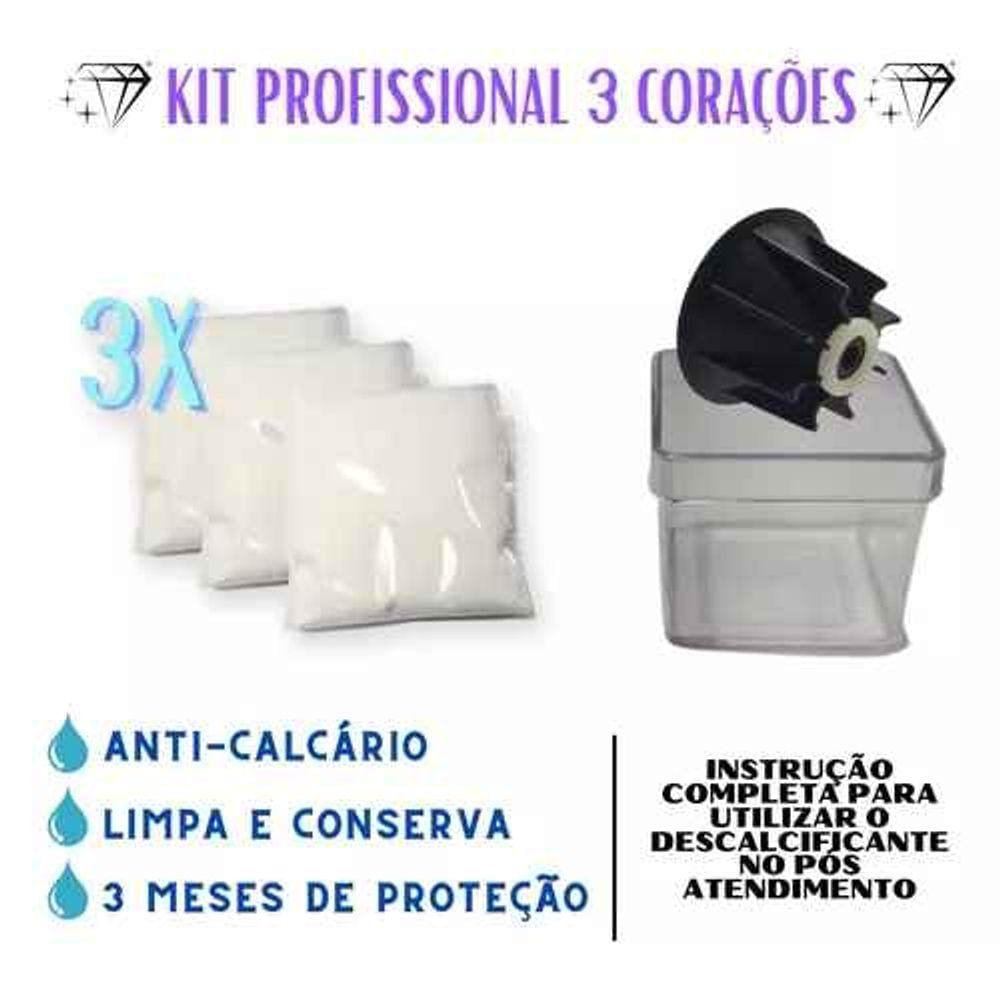Kit Capsula 3 Corações Limpeza Retrolavagem Touch Lov Preta