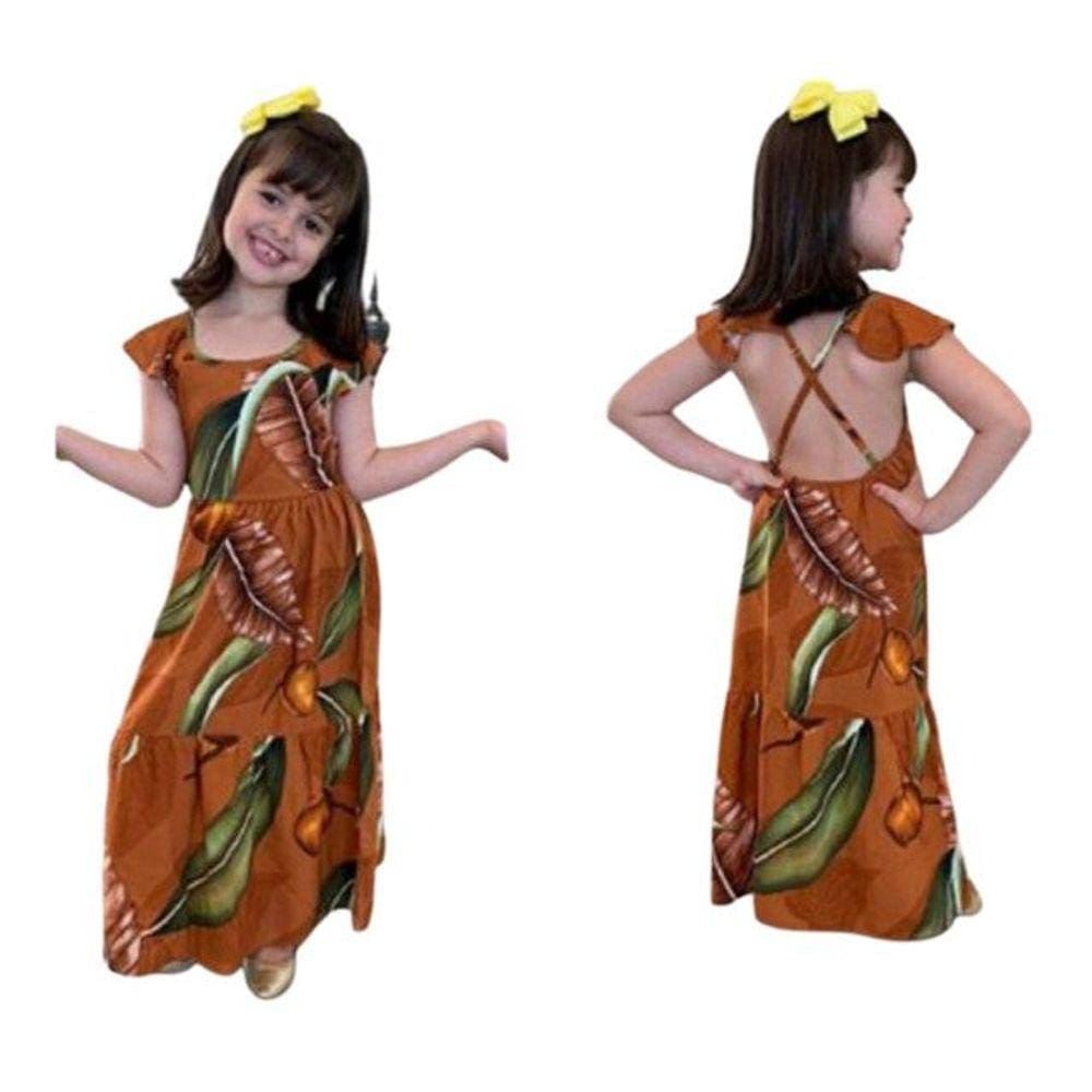Vestido plants caramelo