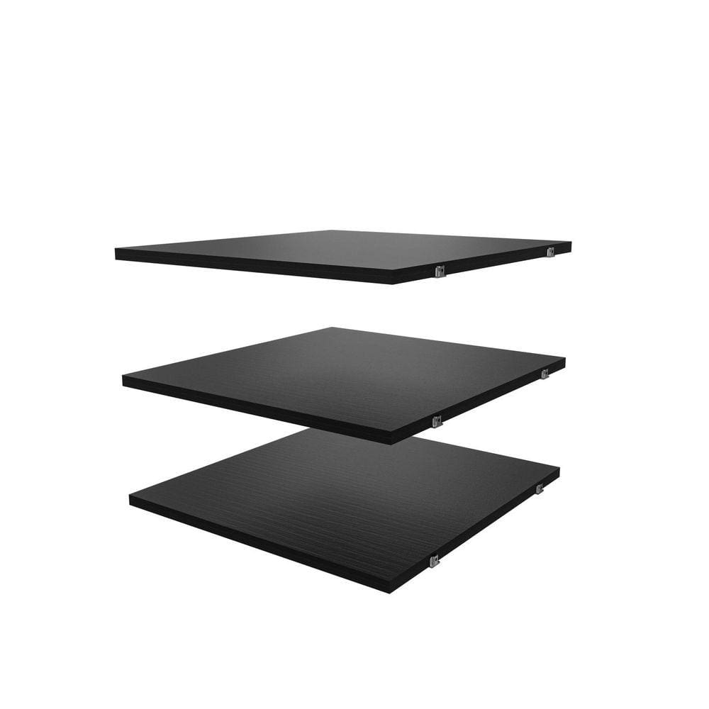Kit 3 Prateleiras Hera 42cm Hera CabeCasa MadeiraMadeira Preto