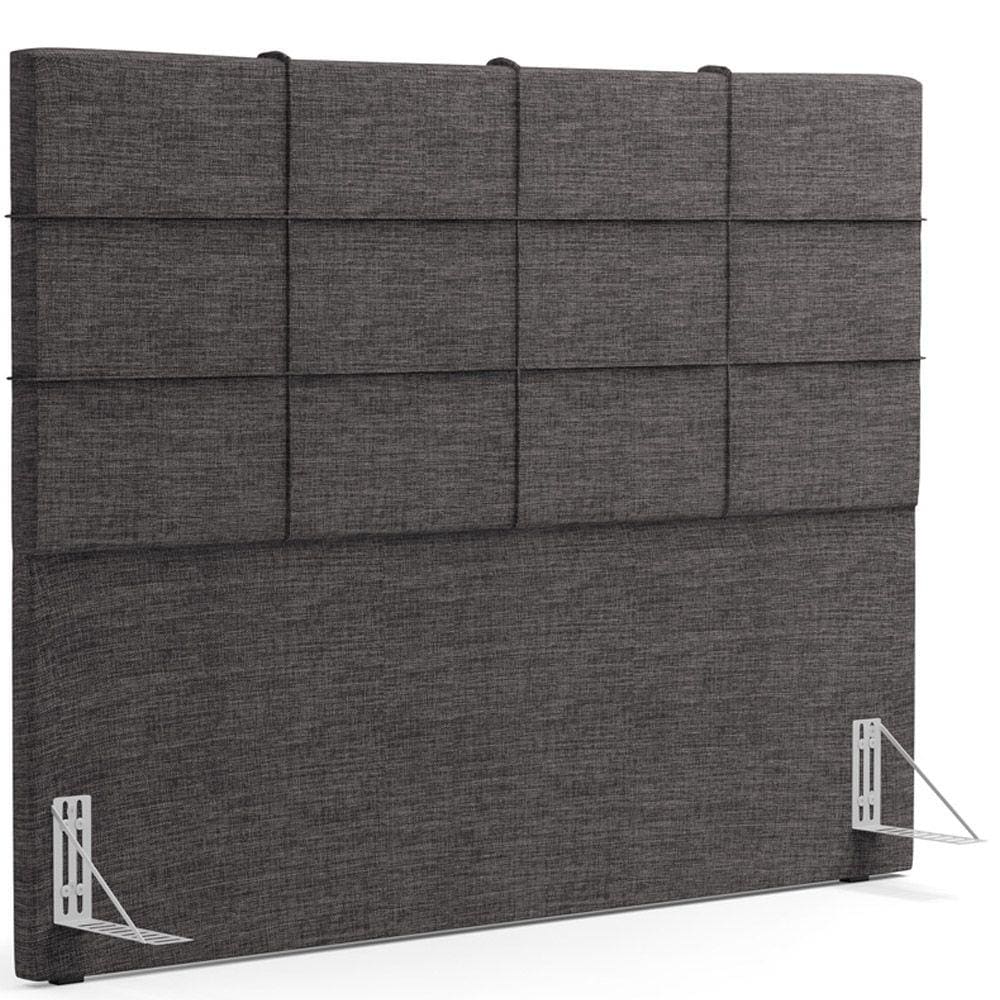 Cabeceira Cama Box Casal 140 cm Roma W01 Linho Cinza Escuro - Lyam