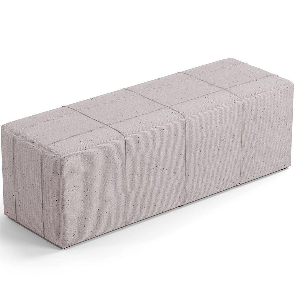 Puff Decorativo Living Sala de Estar 140 cm Roma W01 Linho Bege -Lyam