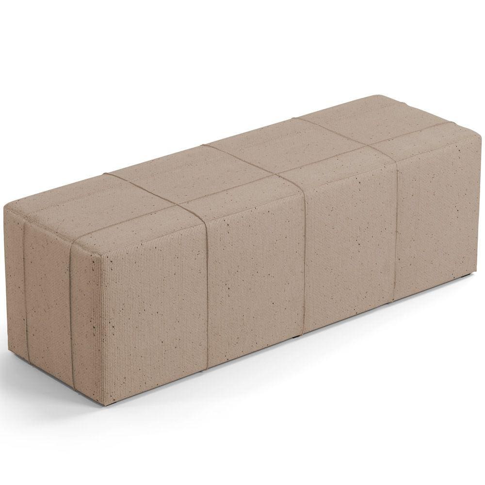 Puff Decorativo Living Sala de Estar 140 cm Roma W01 Linho Bege Escuro-Lyam