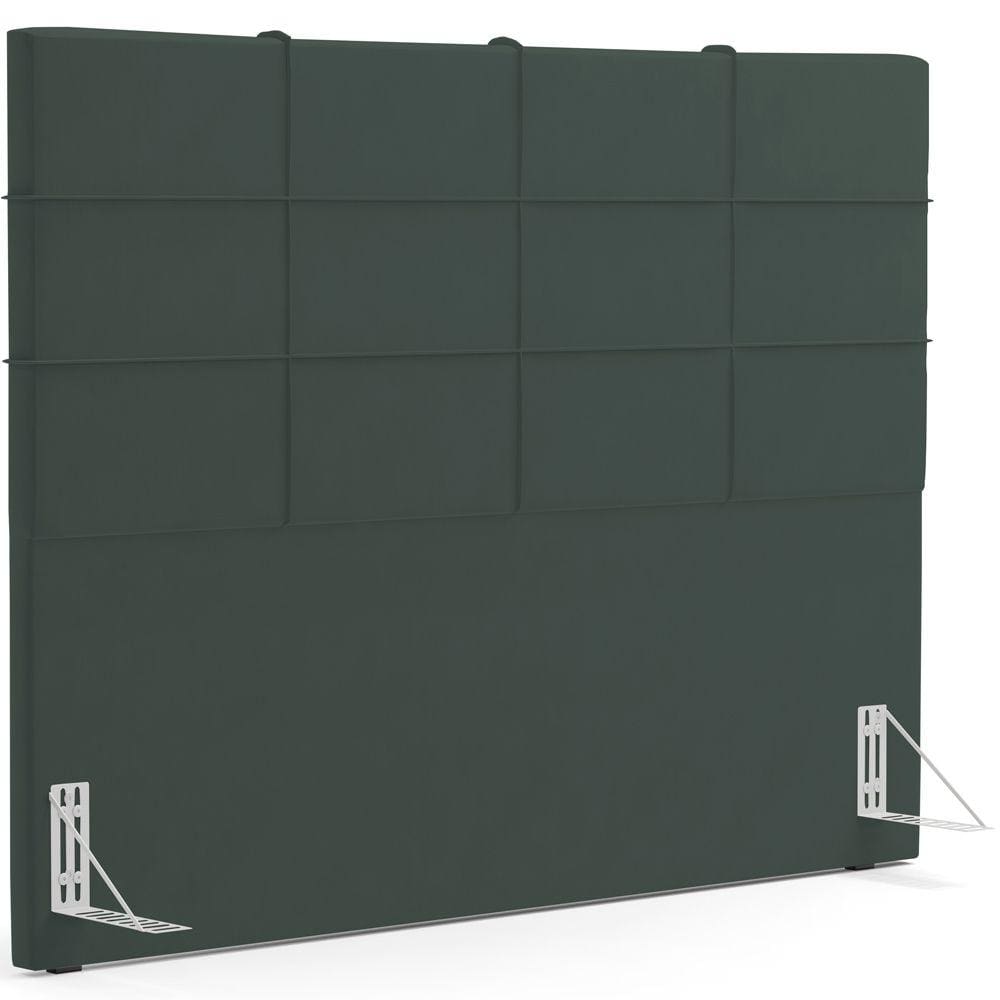Cabeceira Cama Box Casal 140 cm Roma W01 Suede Verde Musgo - Lyam