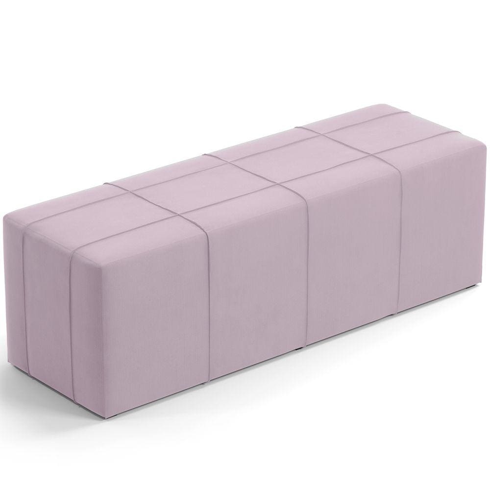 Puff Decorativo Living Sala de Estar 140 cm Roma W01 Suede Rosê-Lyam