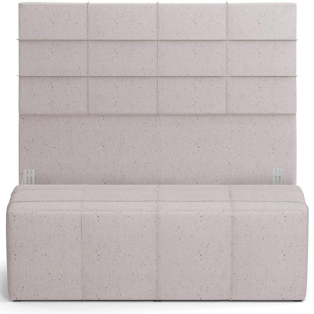 Kit Cabeceira Cama Box Casal 140cm com Calçadeira Roma W01 Linho Bege - Lyam