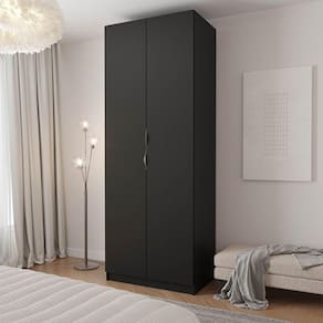 Guarda Roupa 2 Portas Cabideiro 2 Gavetas Hera CabeCasa MadeiraMadeira Preto