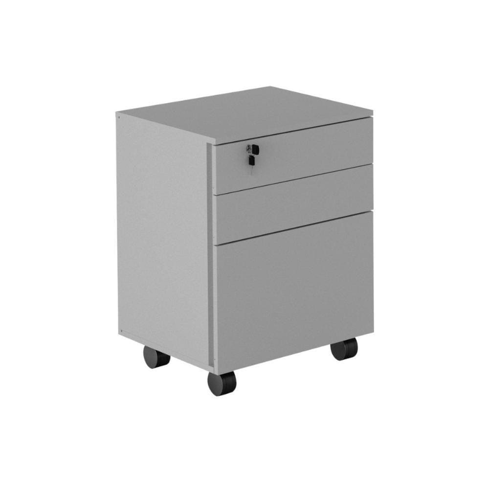 Multiuso Escritório ME4148 c/ 3 Gavetas e 1 c/ Chave Branco - Tecno Mobili