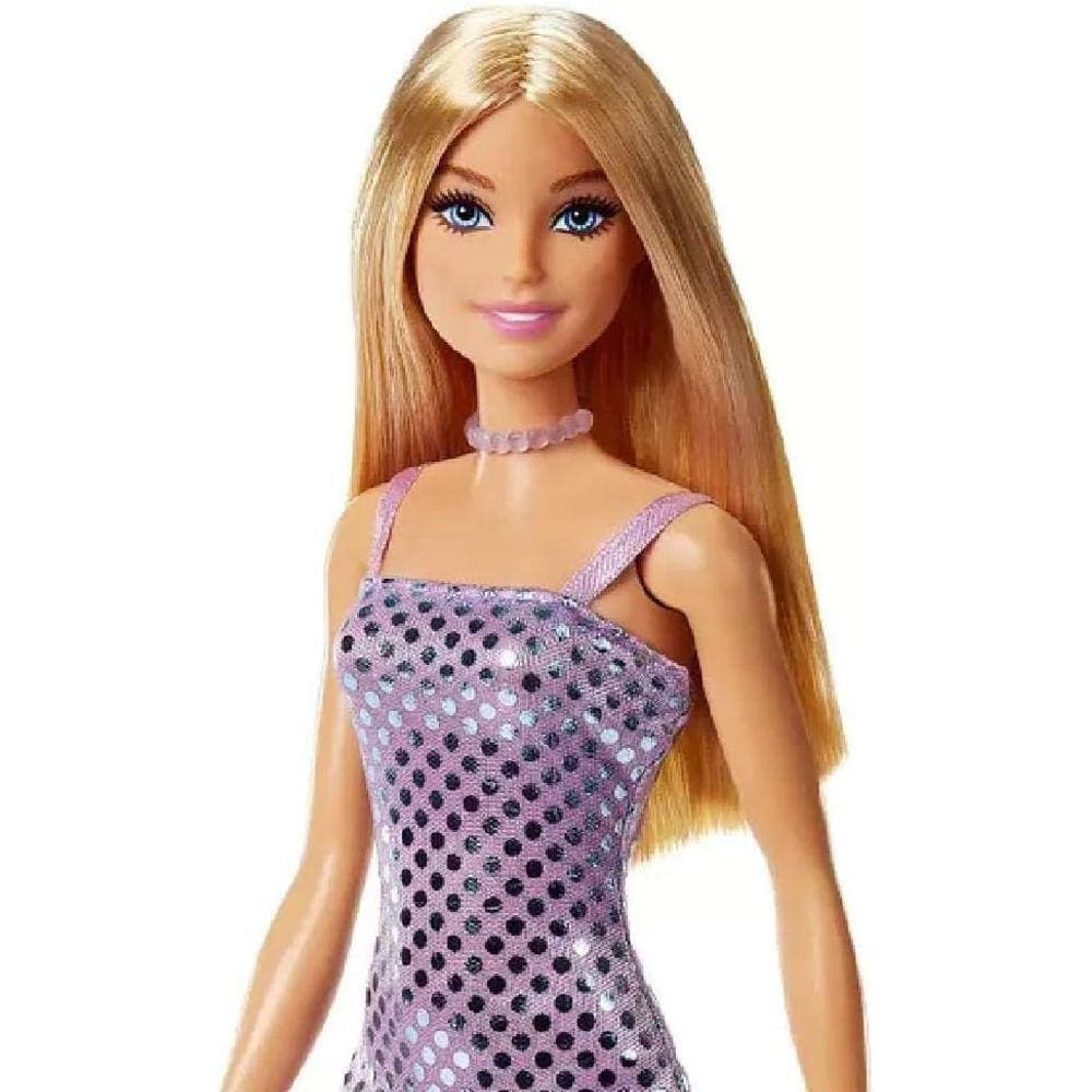 Boneca Barbie Vestido Glitter Morena T7580 - Original Mattel