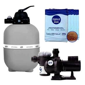 Filtro para Piscina GRE 600 com Bomba 1,0CV FLUIDRA e Areia