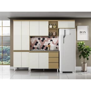 Cozinha Compacta Sophia Balcão Sem Tampo para Pia Atacama Off White - Aramóveis