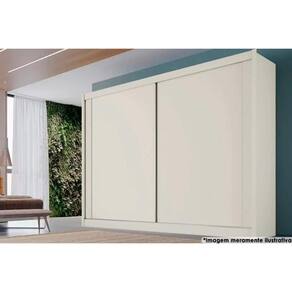 Guarda Roupa 2 Portas de Correr e 4 Gavetas Creta Off White - Europa