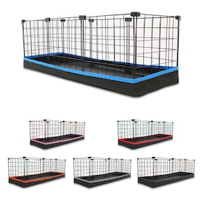 Cercado Aramado Pet para Porquinho da Índia 30x90x30cm Preto com Tapete Higiênico Bandeja Sanitária