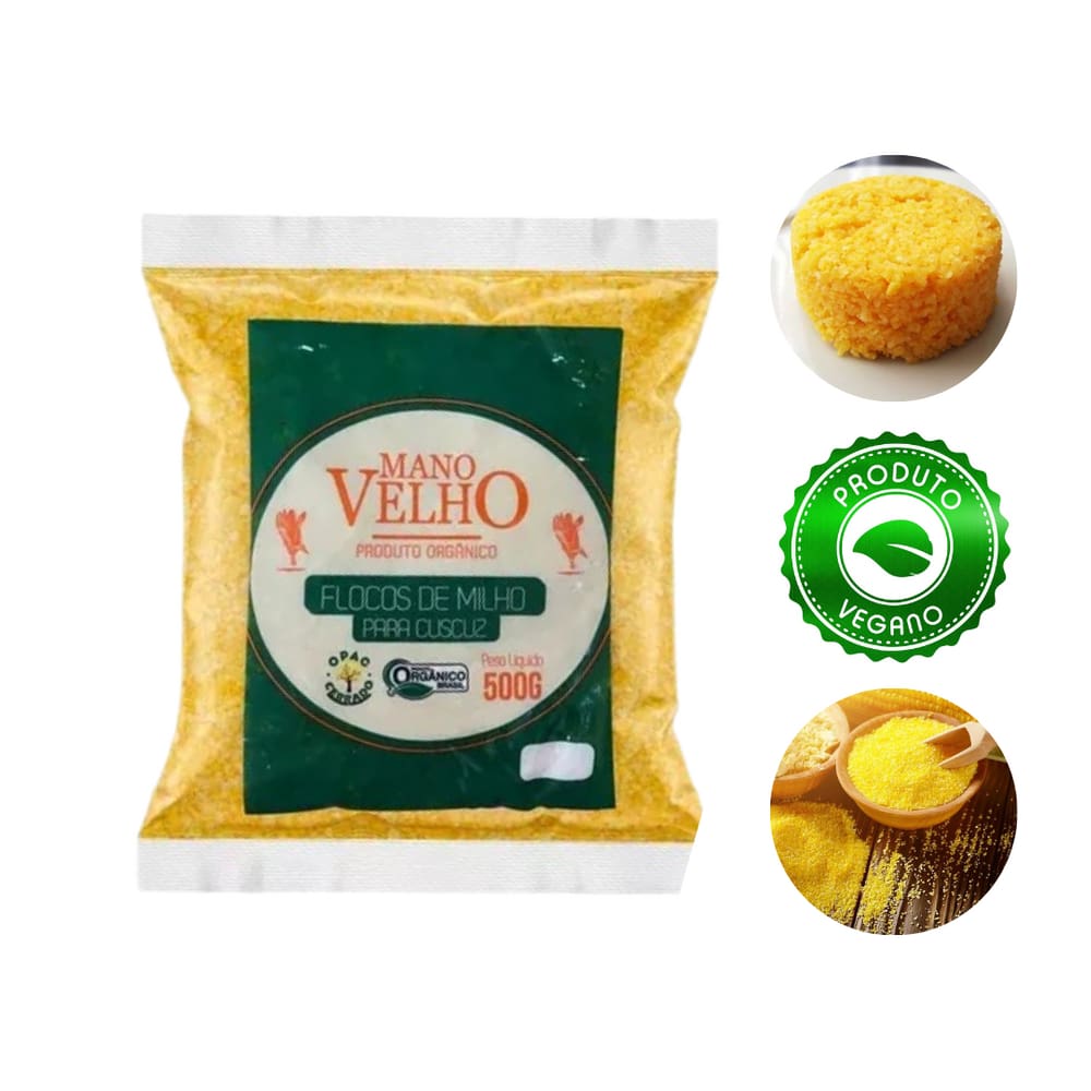 3 unidade de Flóco de Milho orgânico para Cuscuz - Mano velho