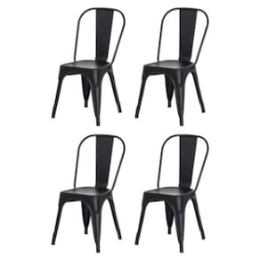 Kit - 4 X Cadeiras Iron Tolix - Preto - Semibrilho