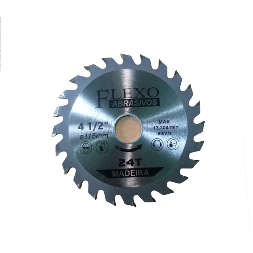 Disco Serra 4 1/2 P/Madeira 115X22.23Mm - 24 Dentes Cx C/10 Unid