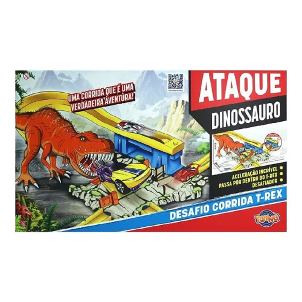 Pista Lançador Brinquedo Infantil Dinossauro Race Looping