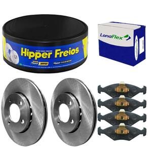 Kit Pastilha Disco Freio Ka 1.6 2001 A 2007 Diant Ventilado