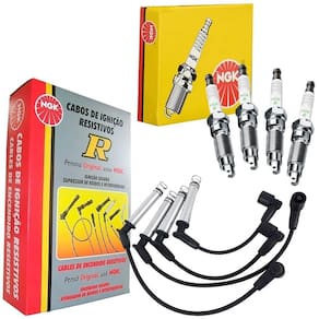 Kit Vela E Cabo Vela De Ignição Fiat Siena 1.6 97 A 99 Ngk