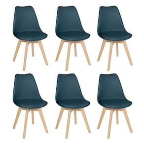 Kit 6 Cadeiras Leda Com Assento Estofado Turquesa Turquesa