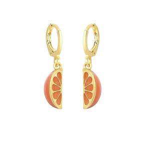 Brinco VL Agro Argolinha Laranja Revestido em Ouro