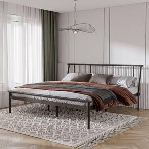 Cama King em Aço Begônia CabeCasa MadeiraMadeira Estanho