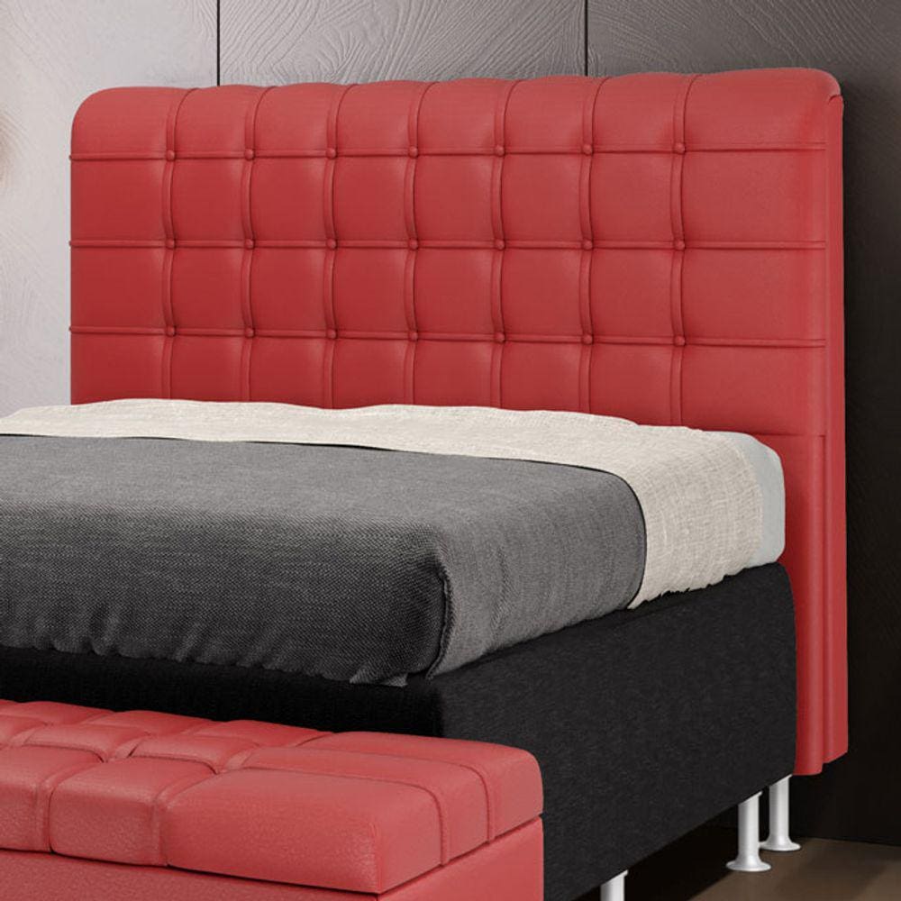 Cabeceira Rana 195 / A-020 Couro Artificial Vermelho