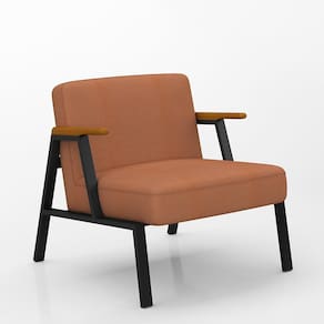 Poltrona Decorativa Coimbra Preto/cinamomo/terracota - Móveis Arapongas