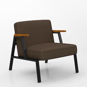 Poltrona Decorativa Coimbra Preto/cinamomo/marrom - Móveis Arapongas