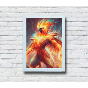 Quadro Decorativo MDF 20x28 Moldura Branca Ave Fenix