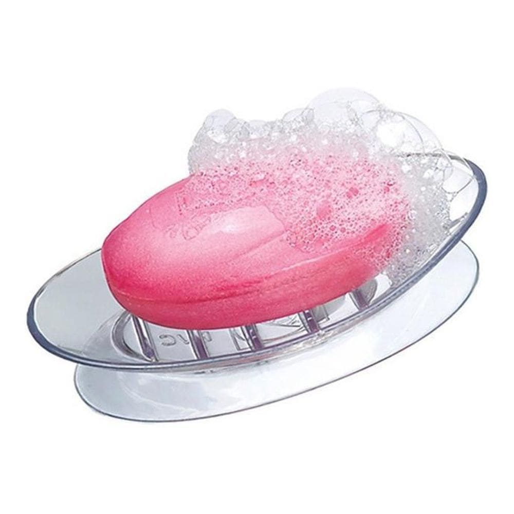 Saboneteira Suporte Transparente Silicone Flex Sucção Porta