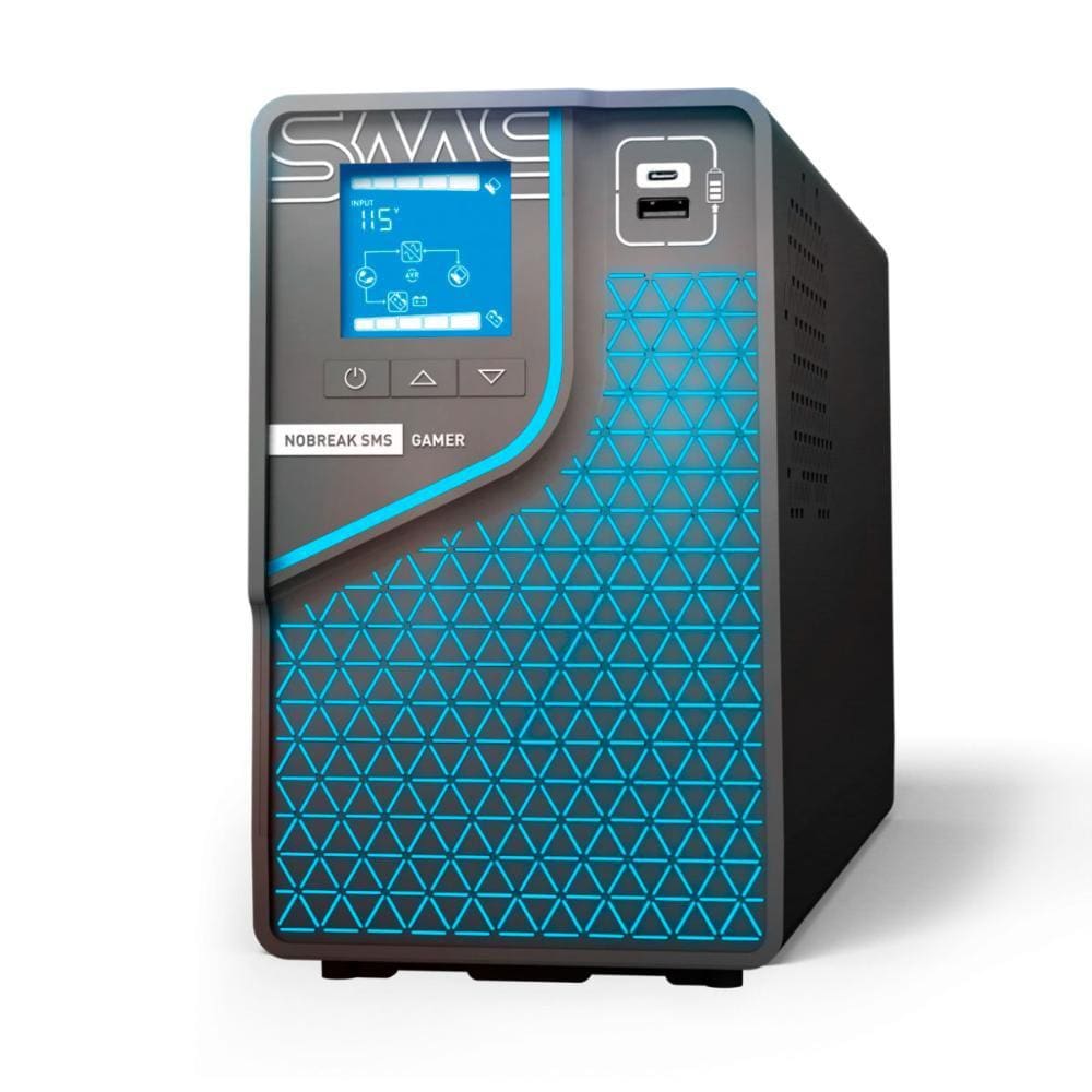 No-Break Gamer 2000VA SMS - Entrada e Saída Bivolt - Senoidal - RGB - 8 Tomadas - Preto - 29601
