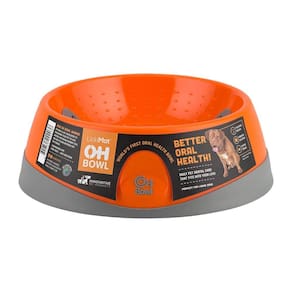 Comedouro De Lamber Lickimat Oh Bowl Para Cachorro Grande - Laranja