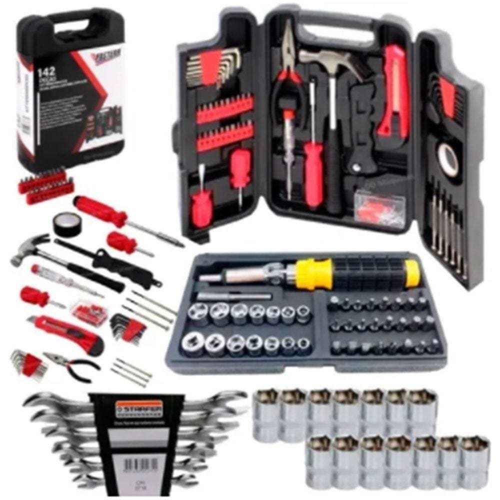 Kit Ferramentas 129 Pcs Sparta + Chave