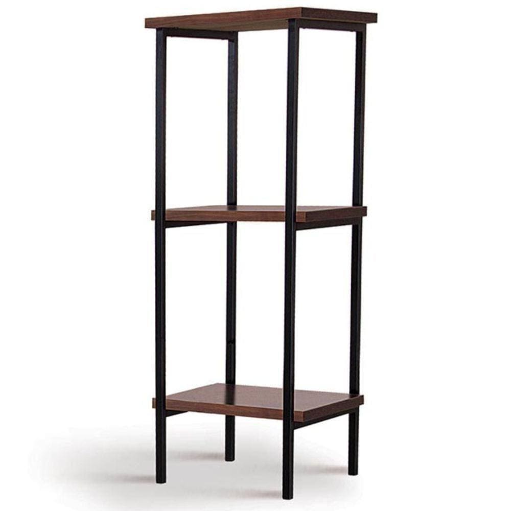 Estante Torre Kansas Industrial Daf Móveis 140 X 50 Cm Madeira Maciça Castanho Base Aço Preto