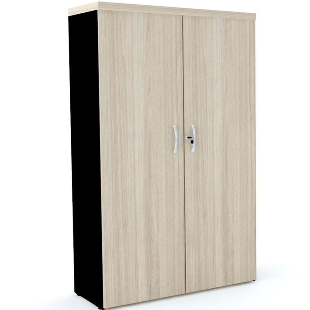 Armário Alto Pe40 Pandin 80 Cm (Largura) Em Mdp Nogueira Casablanca E Preto Com Duas Portas
