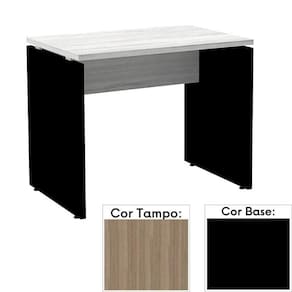Mesa De Escritório Pé Painel Pe25 Em Mdp 120 X 60 Cm Cor Noce Naturalle E Base Preta