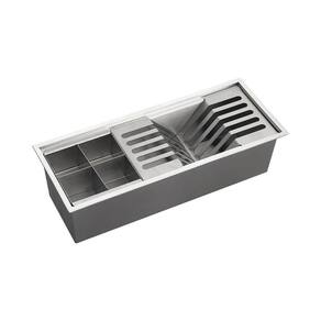 Escorredor Embutido Para Cozinha Gourmet Aço Inox 304 Waiana 45x18 cm Pingoo.casa - Prata