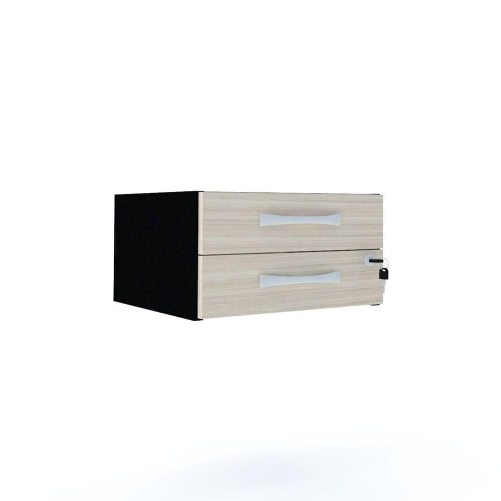 Gaveteiro Aéreo 2 Gavetas Com Chave Pe40 Em Mdp Nogueira Casablanca