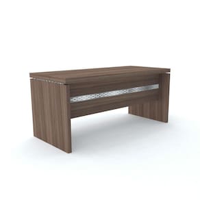 Mesa De Escritório Pé Painel Pe50 Em Mdp 180 X 70 Cm Walnut