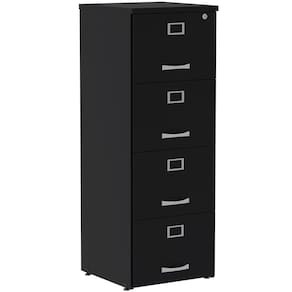 Armário De Arquivo Oficio Pe25 Pandin 45,70 Cm (Largura) Em Mdp Liso Preto 4 Gavetas