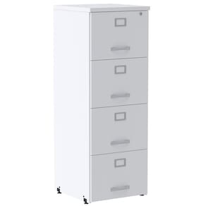 Armário De Arquivo Oficio Pe25 Pandin 45,70 Cm (Largura) Em Mdp Liso Branco 4 Gavetas