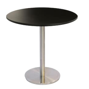 Mesa Bistrô Beta 112,50 Cm (Altura) Com Tampo Em Mdp Redonda 80 Cm Preto