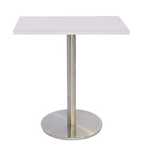 Mesa Bistrô Beta 112,50 Cm (Altura) Com Tampo Em Mdp Quadrado 80 Cm Branco
