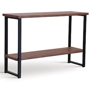 Aparador Retangular Portland Industrial Daf Móveis 120 X 40 Cm Madeira Maciça Castanho Aço Preto