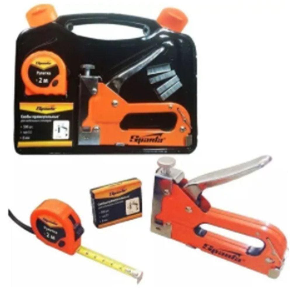 Kit Ferramenta Grampeador - Tapeceiro E Trena