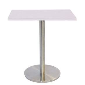 Mesa Bistrô Beta 112,50 Cm (Altura) Com Tampo Em Mdp Quadrado 70 Cm Branco
