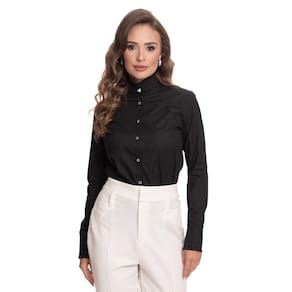 Camisa Social Feminina Babado Acinturada Moderna Teodoro