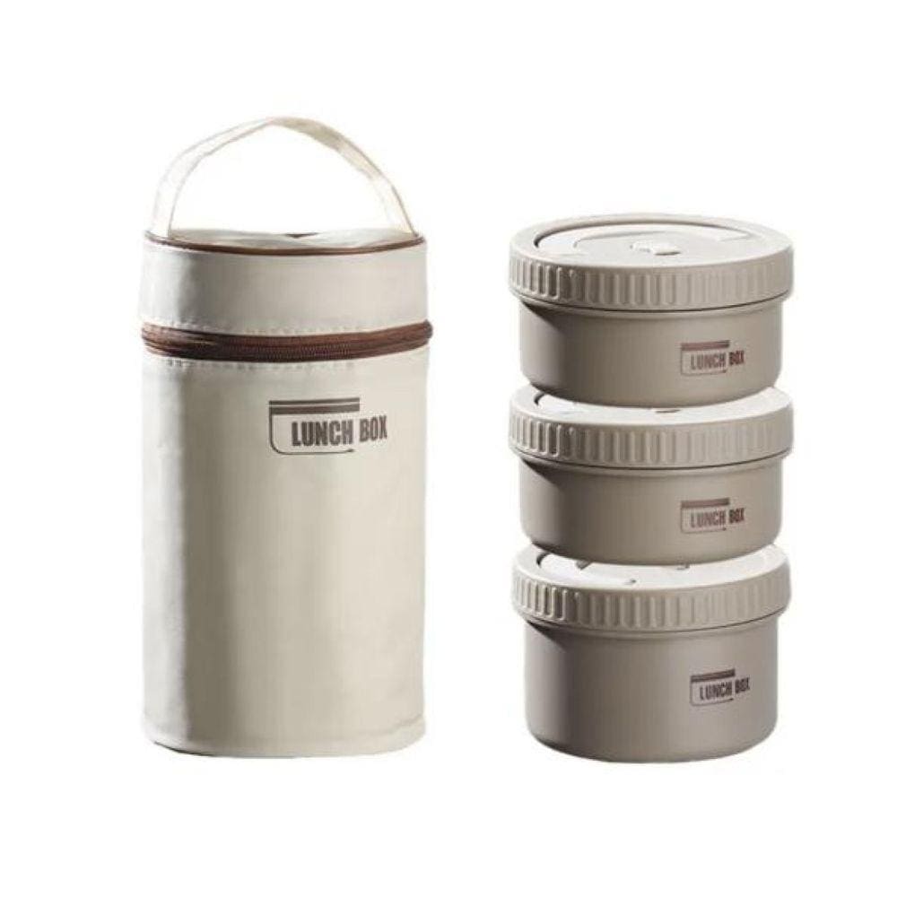 Lancheira Bentobox Bolsa Térmica com 3 Potes de Aço Inox