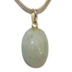 Colar Cabochão Aguas Marinhas 15mm Pedra Natural Prata 950